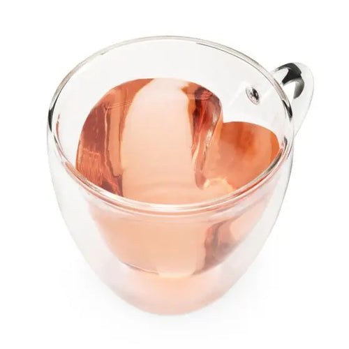 Kendall Heart Double Walled Glass Tea Mug Shefu choice