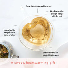 Load image into Gallery viewer, Kendall Heart Double Walled Glass Tea Mug Shefu choice
