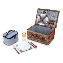 Load image into Gallery viewer, picnic basket wine corkscrew Newport Wicker Picnic Basket by Twine® Shefu choice
