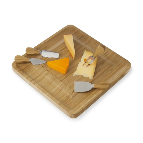 Four Piece Bamboo Cheese Board and Knife Set by Twine® Shefu choice