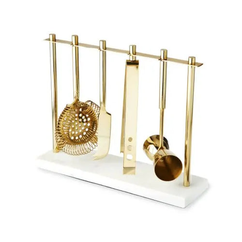 Gold & Marble Bar Tool Set by Twine Shefu choice