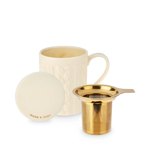 Annette™ Knit Ceramic Tea Mug & Infuser by Pinky Up® Shefu choice