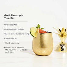 Carregar imagem no visualizador da galeria, 16oz Gold Pineapple Tumbler by Viski Viski
