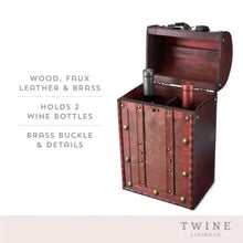 Carregar imagem no visualizador da galeria, 2 Bottle Antique Wooden Wine Box by Twine Shefu choice

