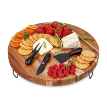 Load image into Gallery viewer, Acacia Footed Cheese Board &amp; Knife Set by Twine Living Twine
