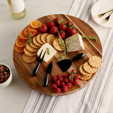 Load image into Gallery viewer, Acacia Footed Cheese Board &amp; Knife Set by Twine Living Twine
