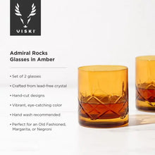 Cargar imagen en el visor de la galería, Admiral Rocks Glasses in Amber by Viski Shefu choice
