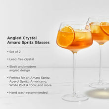 Lade das Bild in den Galerie-Viewer, Angled Crystal Amaro Spritz Glasses by Viski Viski
