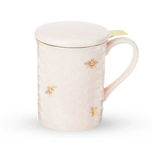 Load image into Gallery viewer, Annette Honeycomb Ceramic Tea Mug &amp; Infuser by Pinky Up Shefu choice
