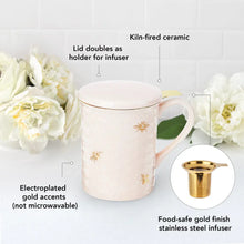 Load image into Gallery viewer, Annette Honeycomb Ceramic Tea Mug &amp; Infuser by Pinky Up Shefu choice
