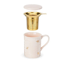 Load image into Gallery viewer, Annette Honeycomb Ceramic Tea Mug &amp; Infuser by Pinky Up Shefu choice
