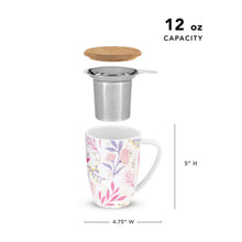 Cargar imagen en el visor de la galería, Bailey Botanical Bliss Ceramic Tea Mug &amp; Infuser by Pinky Up TRUE
