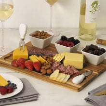 Carregar imagem no visualizador da galeria, Acacia &amp; Slate Cheese Board Set w/Ceramic Bowls by Twine Living Shefu choice
