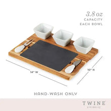 Carregar imagem no visualizador da galeria, Acacia &amp; Slate Cheese Board Set w/Ceramic Bowls by Twine Living Shefu choice
