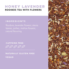 Load image into Gallery viewer, Honey Lavender Rooibos Tea, 15 Sachets by Pinky Up Shefu choice
