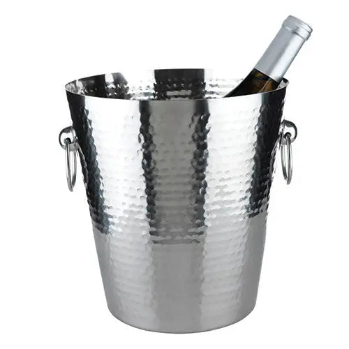 Irving Hammered Ice Bucket in Stainless Steel Viski