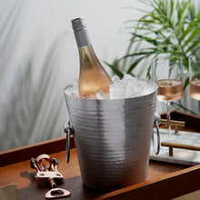 Charger l&#39;image dans la galerie, Irving Hammered Ice Bucket in Stainless Steel Viski
