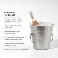 Charger l&#39;image dans la galerie, Irving Hammered Ice Bucket in Stainless Steel Viski
