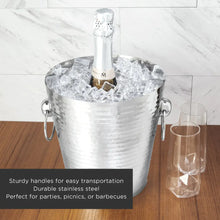 Charger l&#39;image dans la galerie, Irving Hammered Ice Bucket in Stainless Steel Viski
