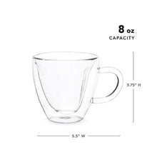 Cargar imagen en el visor de la galería, Kendall Heart Double Walled Glass Tea Mug Shefu choice
