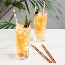 Charger l&#39;image dans la galerie, PACIFIC BAMBOO STRAWS IN COPPER SET OF 4 TRUE
