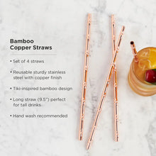 Charger l&#39;image dans la galerie, PACIFIC BAMBOO STRAWS IN COPPER SET OF 4 TRUE
