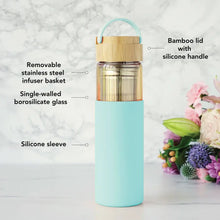 Charger l&#39;image dans la galerie, Paige Glass Travel Mug in Turquoise by Pinky Up Pinky Up (Accessories)
