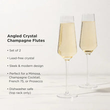 Carregar imagem no visualizador da galeria, Raye Crystal Angled Champagne Flutes by Viski Viski
