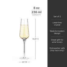 Lade das Bild in den Galerie-Viewer, Raye Crystal Angled Champagne Flutes by Viski Viski
