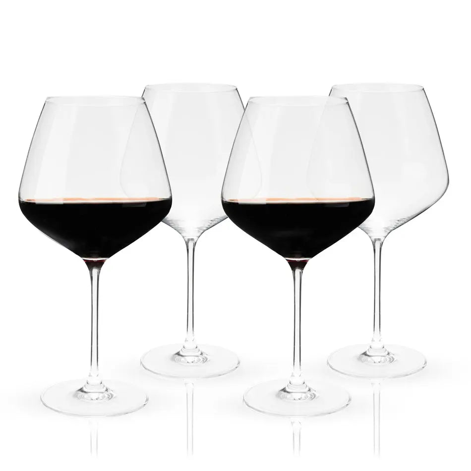 Reserve Inez Crystal Burgundy Glasses Viski Viski