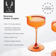 Cargar imagen en el visor de la galería, Reserve Nouveau Crystal Coupes in Amber by Viski (set of 2) Shefu choice
