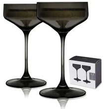 Lade das Bild in den Galerie-Viewer, Reserve Nouveau Crystal Coupes in Smoke by Viski (set of 2) Shefu choice
