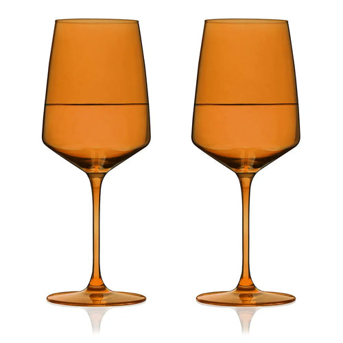 Reserve Nouveau Crystal Wine Glasses in Amber Viski Viski