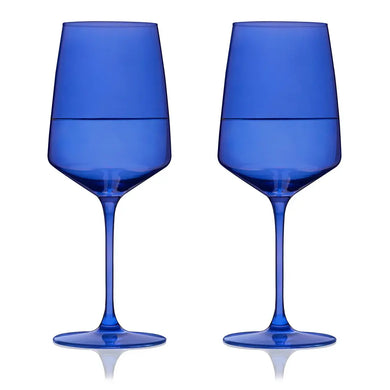 Reserve Nouveau Crystal Wine Glasses in Cobalt Viski Viski