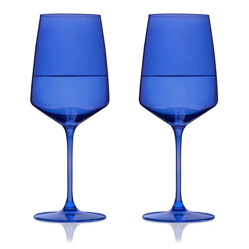Reserve Nouveau Crystal Wine Glasses in Cobalt Viski Viski
