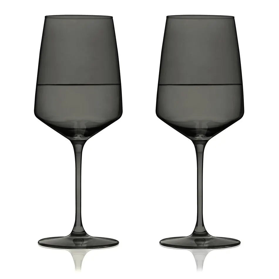 Reserve Nouveau Crystal Wine Glasses in Smoke Viski Viski