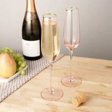 Load image into Gallery viewer, Rose Crystal Champagne Flute Set by Twine Twine
