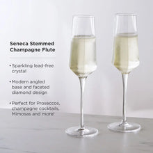 Load image into Gallery viewer, SENECA DIAMOND CRYSTAL CHAMPAGNE FLUTES SET OF 2 TRUE

