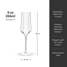 Load image into Gallery viewer, SENECA DIAMOND CRYSTAL CHAMPAGNE FLUTES SET OF 2 TRUE
