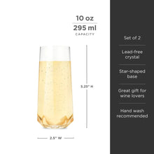 Load image into Gallery viewer, SENECA FACETED CRYSTAL STEMLESS CHAMPAGNE FLUTES SET OF 2 TRUE
