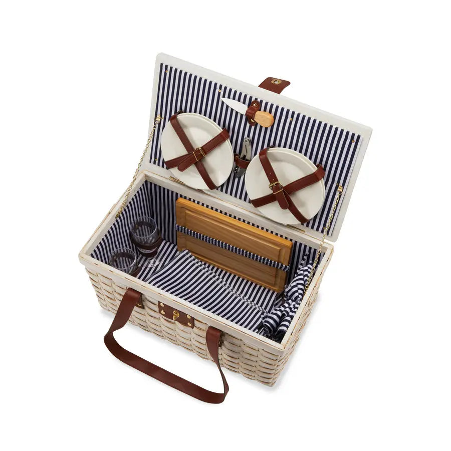 Tahoe Cream Picnic Basket for Four by Twine Living Twine