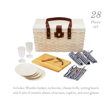 Charger l&#39;image dans la galerie, Tahoe Cream Picnic Basket for Four by Twine Living Twine
