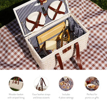 Charger l&#39;image dans la galerie, Tahoe Cream Picnic Basket for Four by Twine Living Twine
