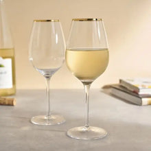 Load image into Gallery viewer, Gilded Stemmed Wine Glass Set by Twine Shefu choice
