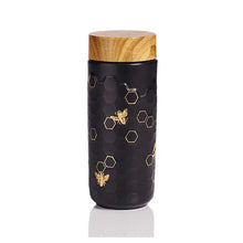 Charger l&#39;image dans la galerie, Honey Bee Ceramic Travel Mug / Gold 12.3 oz Shefu choice
