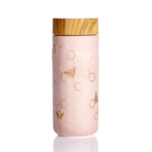 Charger l&#39;image dans la galerie, Honey Bee Ceramic Travel Mug / Gold 12.3 oz Shefu choice
