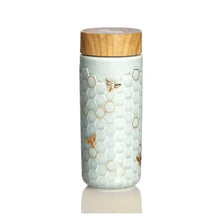 Charger l&#39;image dans la galerie, Honey Bee Ceramic Travel Mug / Gold 12.3 oz Shefu choice
