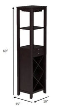 Charger l&#39;image dans la galerie, Modern Style Umber Finish Wood Wine Cabinet Shefu choice
