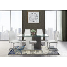 Charger l&#39;image dans la galerie, Contemporary Puzzle Gray and White Double Base Glass Dining Table Shefu choice
