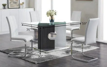 Charger l&#39;image dans la galerie, Contemporary Puzzle Gray and White Double Base Glass Dining Table Shefu choice
